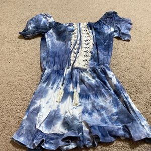 Tie dye, off the shoulder romper. Size small
